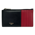 Fendi Coin Purse Black Red Leather