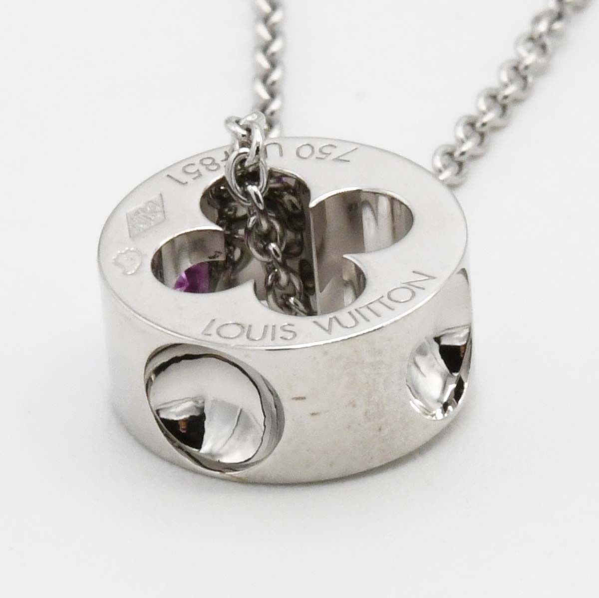 Louis Vuitton Necklace Pendentif Empreinte 750 Pink Sapphire Box Case — view 3