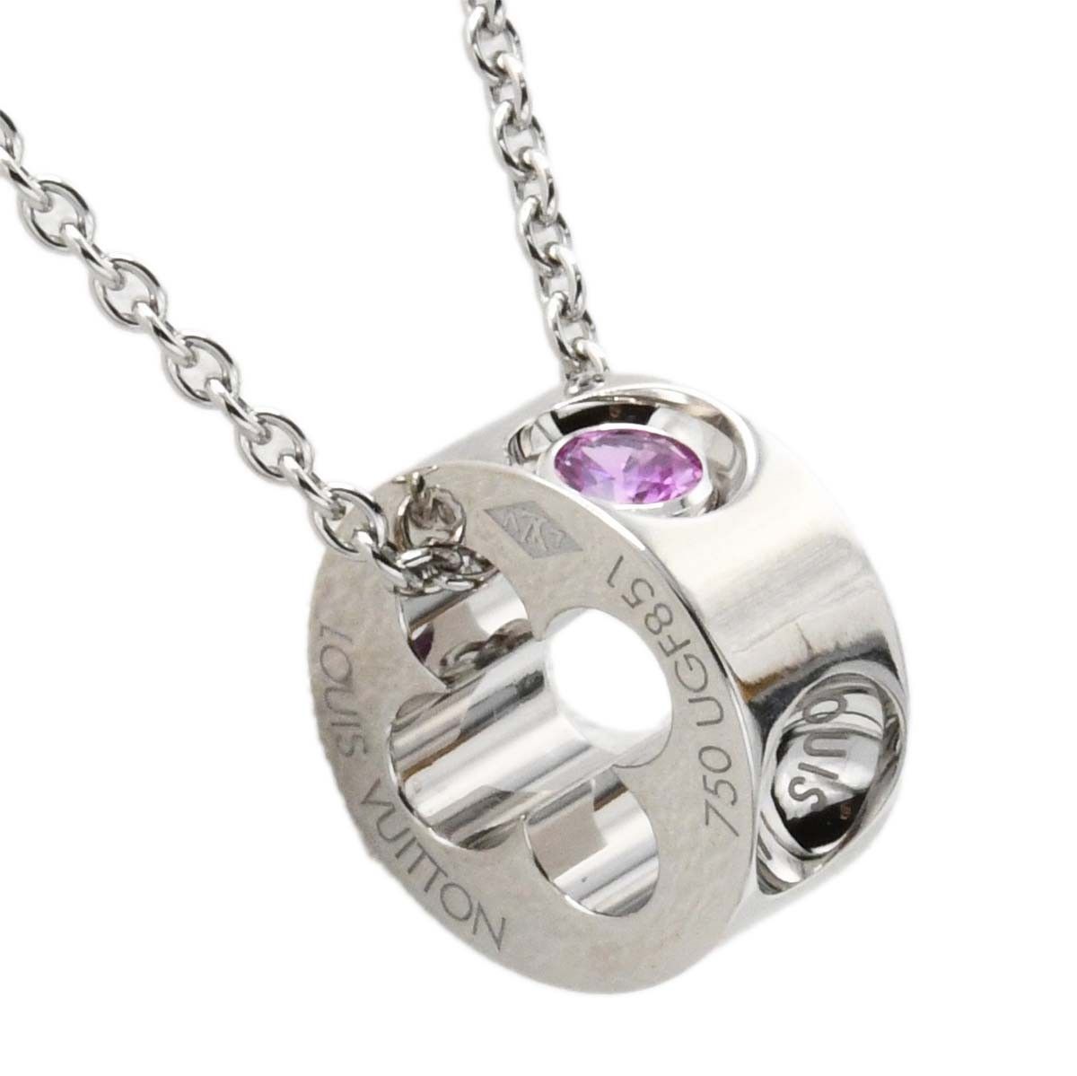 Louis Vuitton Necklace Pendentif Empreinte 750 Pink Sapphire Box Case