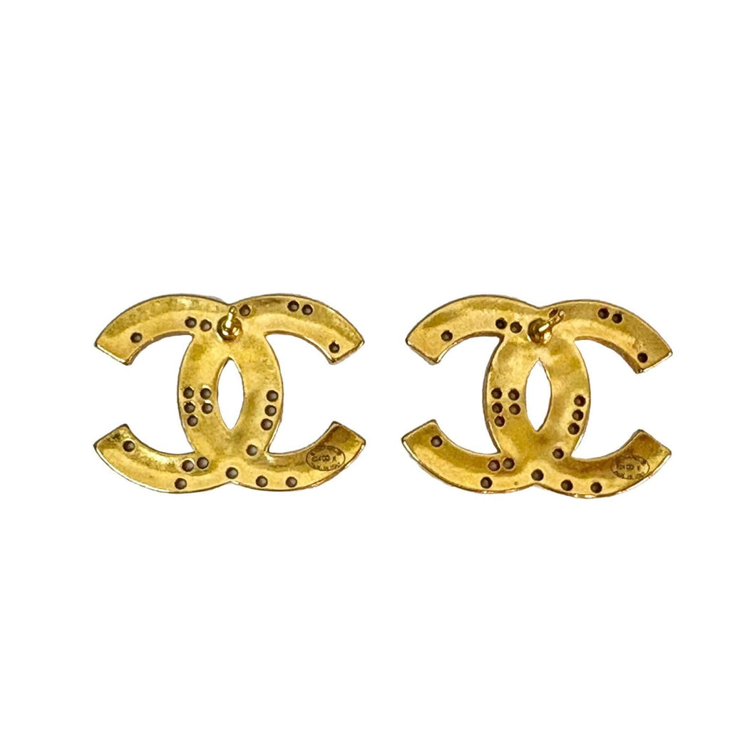 Chanel CC Logo Earrings Rhinestone — view 2