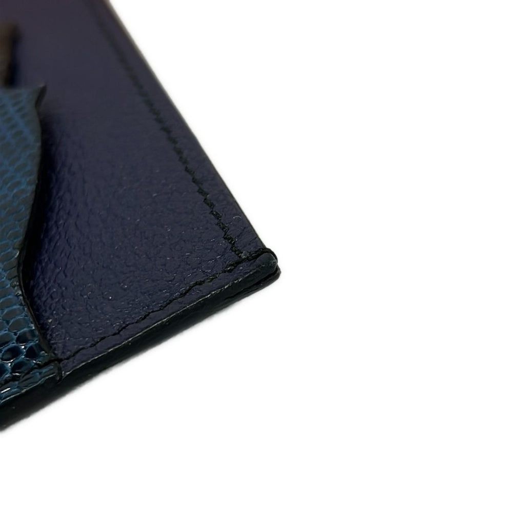 Hermes Card Case Petit Chevaux Black Navy Purple — view 6