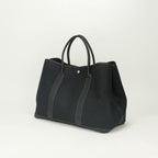 Hermes Garden Party GM 50 Tote Toile Officier Noir Black Silver Handbag — view 2
