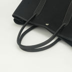 Hermes Garden Party GM 50 Tote Toile Officier Noir Black Silver Handbag — view 4