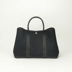 Hermes Garden Party GM 50 Tote Toile Officier Noir Black Silver Handbag — view 3