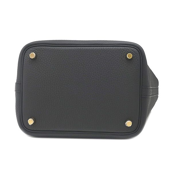 Hermes Handbag Picotin Lock 18 PM Taurillon Clemence Black Gold — view 4