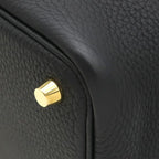 Hermes Handbag Picotin Lock 18 PM Taurillon Clemence Black Gold — view 5