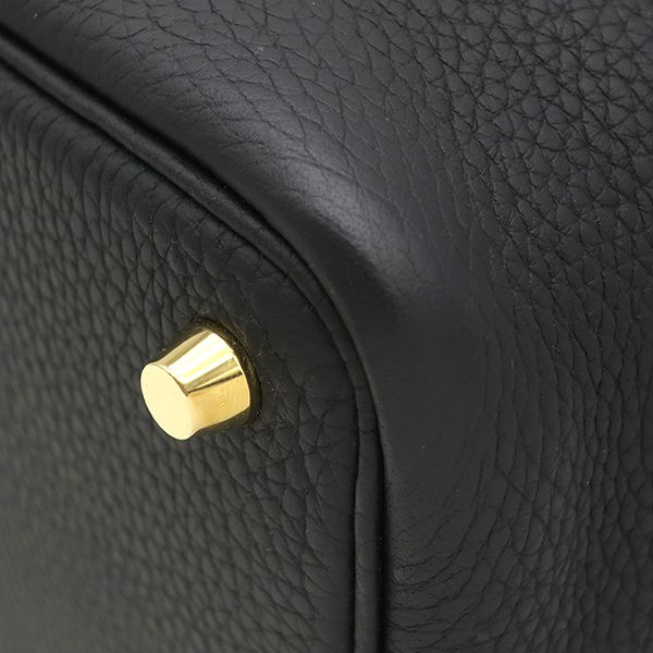 Hermes Handbag Picotin Lock 18 PM Taurillon Clemence Black Gold — view 5