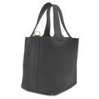 Hermes Handbag Picotin Lock 18 PM Taurillon Clemence Black Gold — view 2