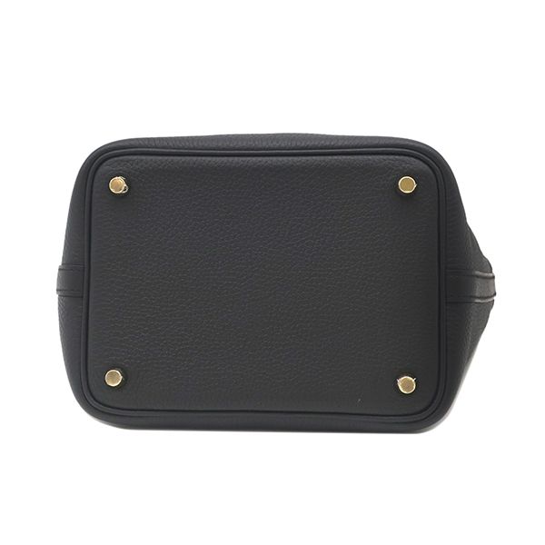 Hermes Handbag Picotin Lock 18 PM Taurillon Clemence Black Gold — view 4