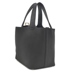 Hermes Handbag Picotin Lock 18 PM Taurillon Clemence Black Gold — view 3