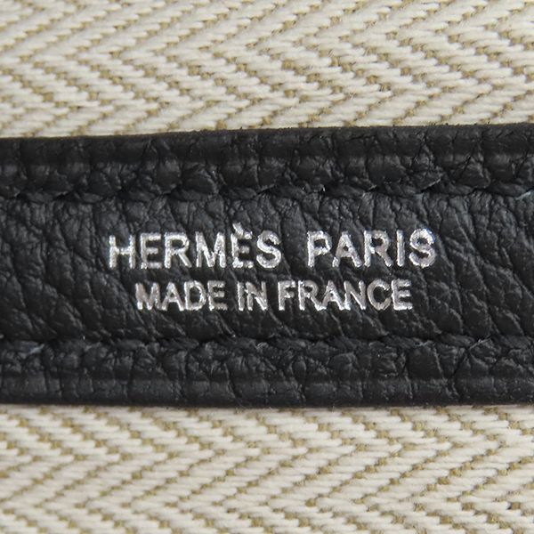 Hermes Tote Bag Garden Party TPM 30 Black Silver Oarleather — view 6