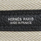 Hermes Tote Bag Garden Party TPM 30 Black Silver Oarleather — view 6