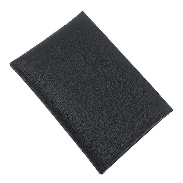 Hermes Card Case Calvi Duo Chevre Black Silver Coin Purse Fragment — view 2