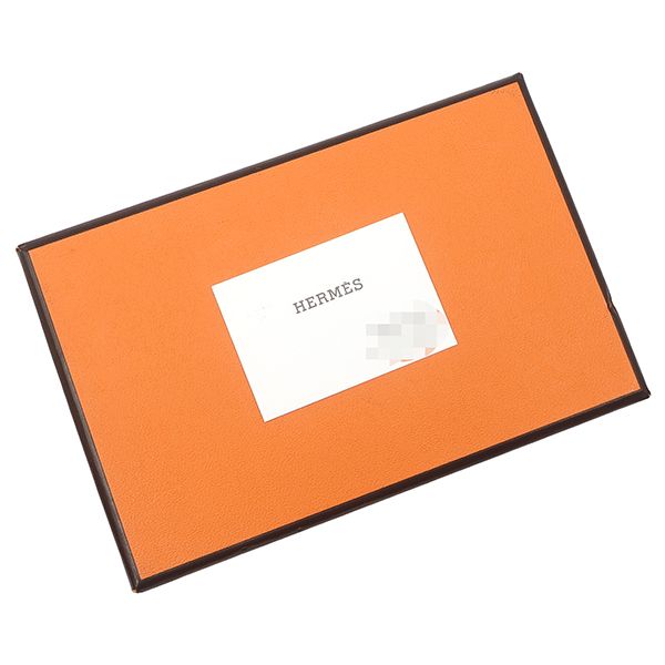 Hermes Card Case Calvi Duo Chevre Black Silver Coin Purse Fragment — view 8