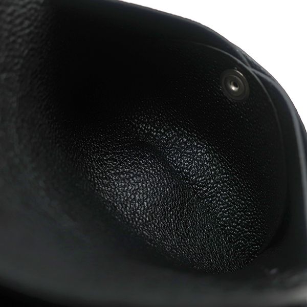 Hermes Card Case Calvi Duo Chevre Black Silver Coin Purse Fragment — view 6
