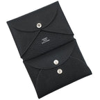 Hermes Card Case Calvi Duo Chevre Black Silver Coin Purse Fragment — view 5