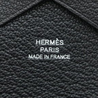 Hermes Card Case Calvi Duo Chevre Black Silver Coin Purse Fragment — view 7