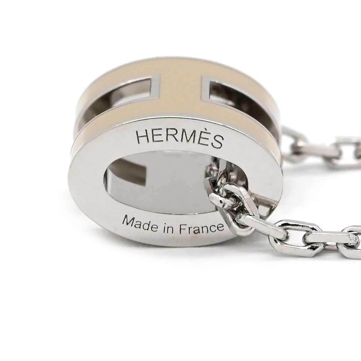 Hermes Necklace Pop H Mini Pendant Metal Lacquer Brown Glace Silver Light — view 5