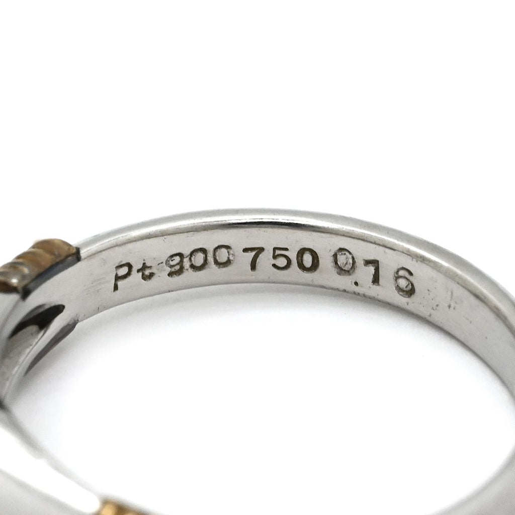 Dior Ring Diamond Platinum Silver Yellow Gold 18k Combination Single Tatezume — view 5