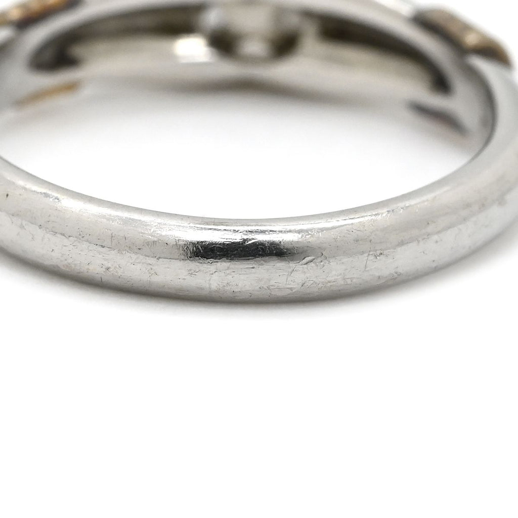 Dior Ring Diamond Platinum Silver Yellow Gold 18k Combination Single Tatezume — view 3