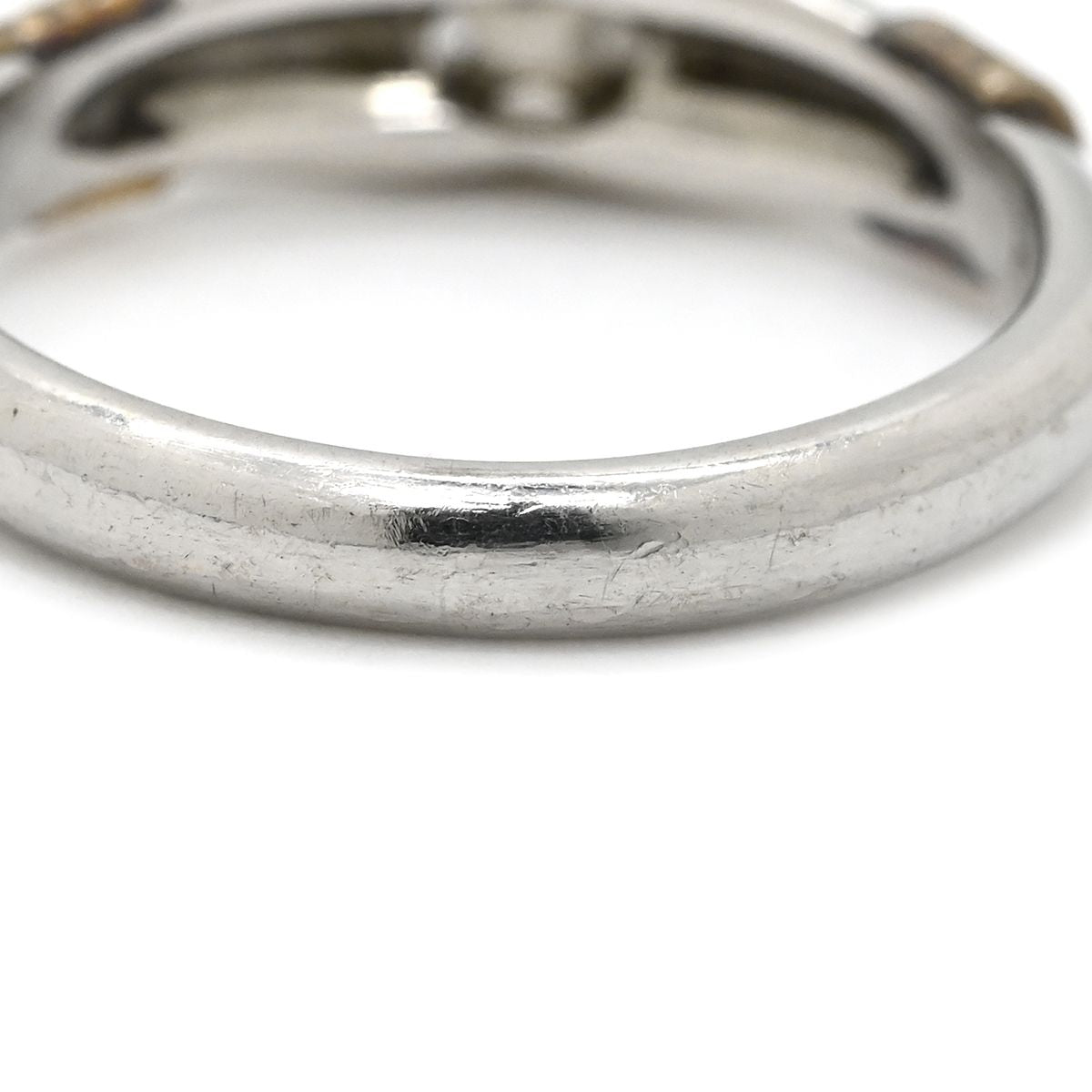 Dior Ring Diamond Platinum Silver Yellow Gold 18k Combination Single Tatezume — view 3