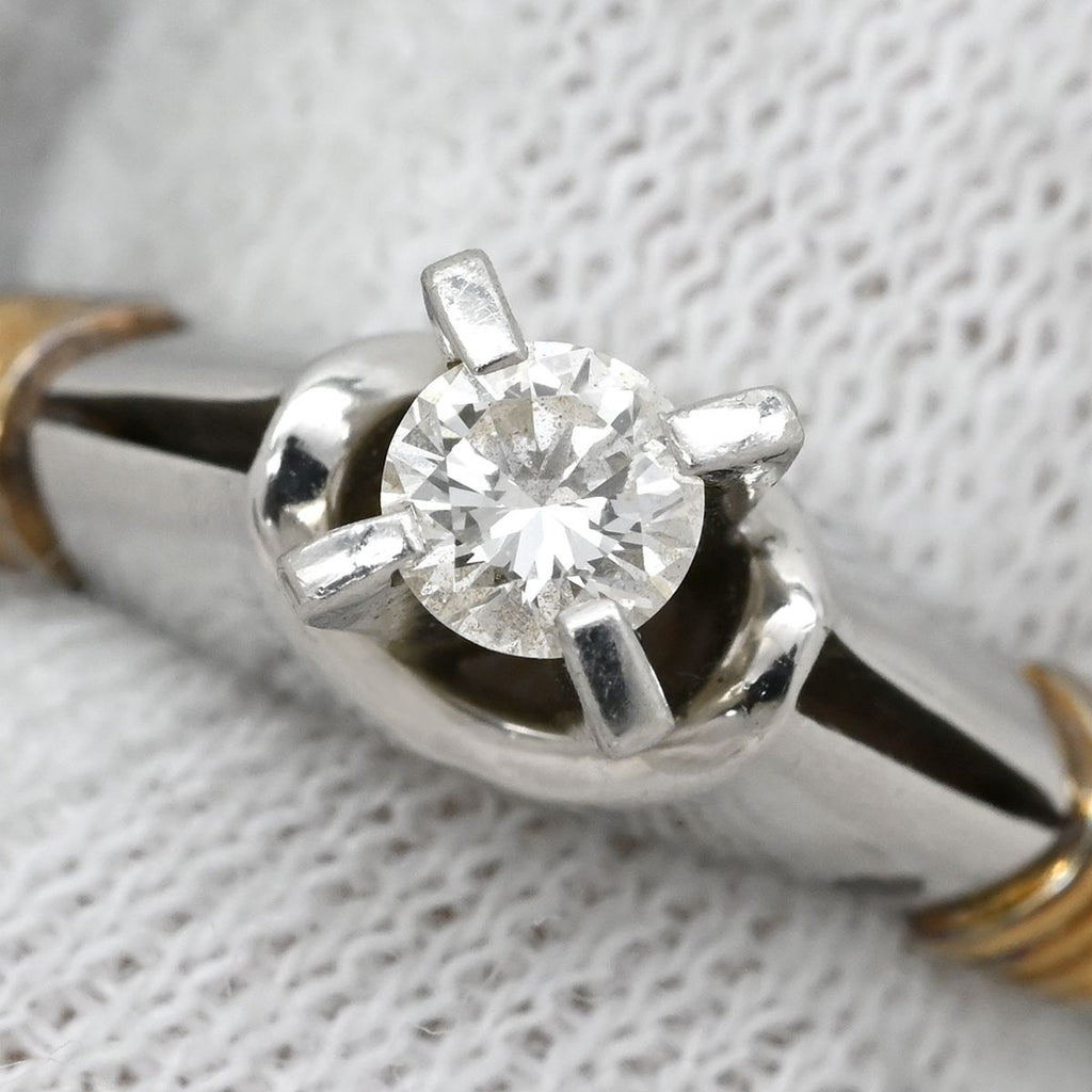 Dior Ring Diamond Platinum Silver Yellow Gold 18k Combination Single Tatezume — view 6