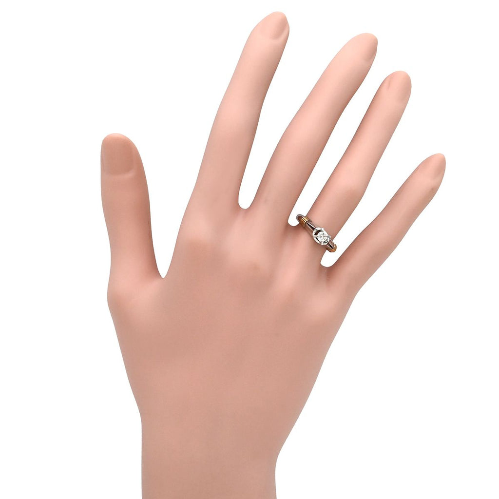 Dior Ring Diamond Platinum Silver Yellow Gold 18k Combination Single Tatezume — view 8