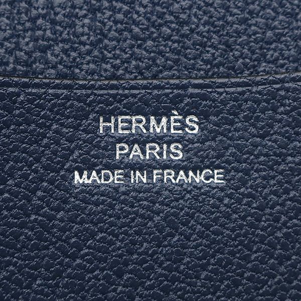 Hermes Notebook Cover Agenda GM Chevre Mysore Navy Silver — view 6