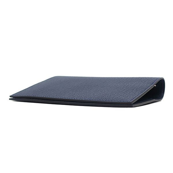 Hermes Notebook Cover Agenda GM Chevre Mysore Navy Silver — view 3