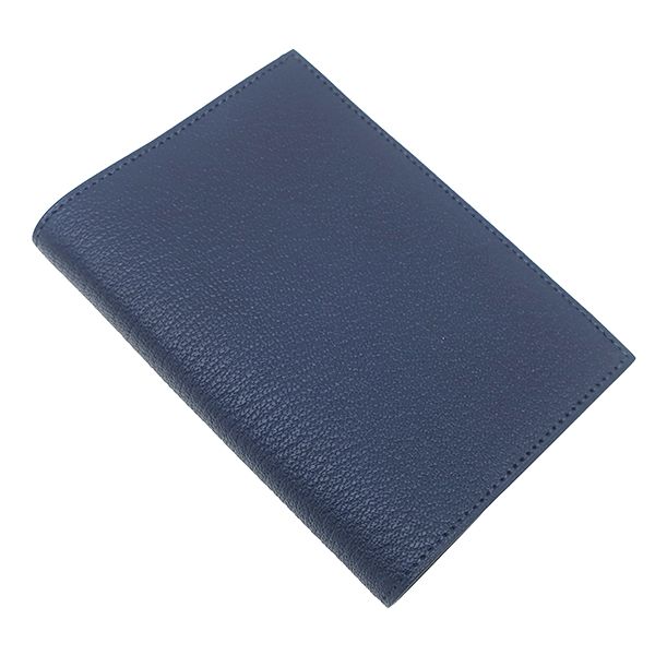 Hermes Notebook Cover Agenda GM Chevre Mysore Navy Silver — view 2