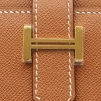 Hermes Trifold Wallet Bearn Combine Leather Veau Madame Gold Brown — view 6
