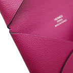 Hermes Card Case Calvi Leather Veau Madame Rose Purple Silver Business — view 8