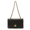 Chanel Quilted Double Flap Bag 23 Black Lambskin