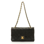 Chanel Quilted Double Flap Bag 23 Black Lambskin