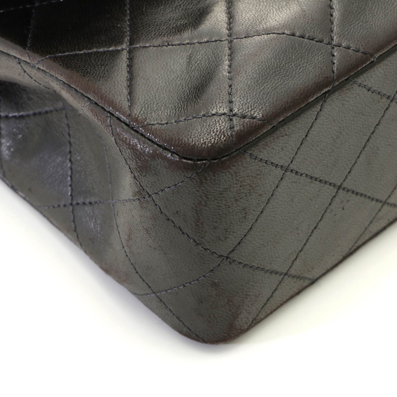 Chanel Quilted Double Flap Bag 23 Black Lambskin — view 8
