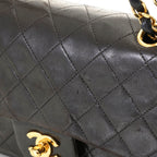 Chanel Quilted Double Flap Bag 23 Black Lambskin — view 6