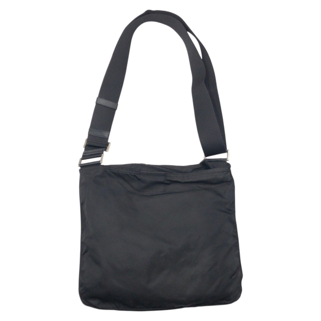Prada Tessuto Triangle Logo Black Nylon Shoulder Bag — view 2
