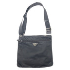 Prada Tessuto Triangle Logo Black Nylon Shoulder Bag