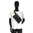 Gucci Black GG Canvas Leather Belt Bag Waist Pouch — view 6