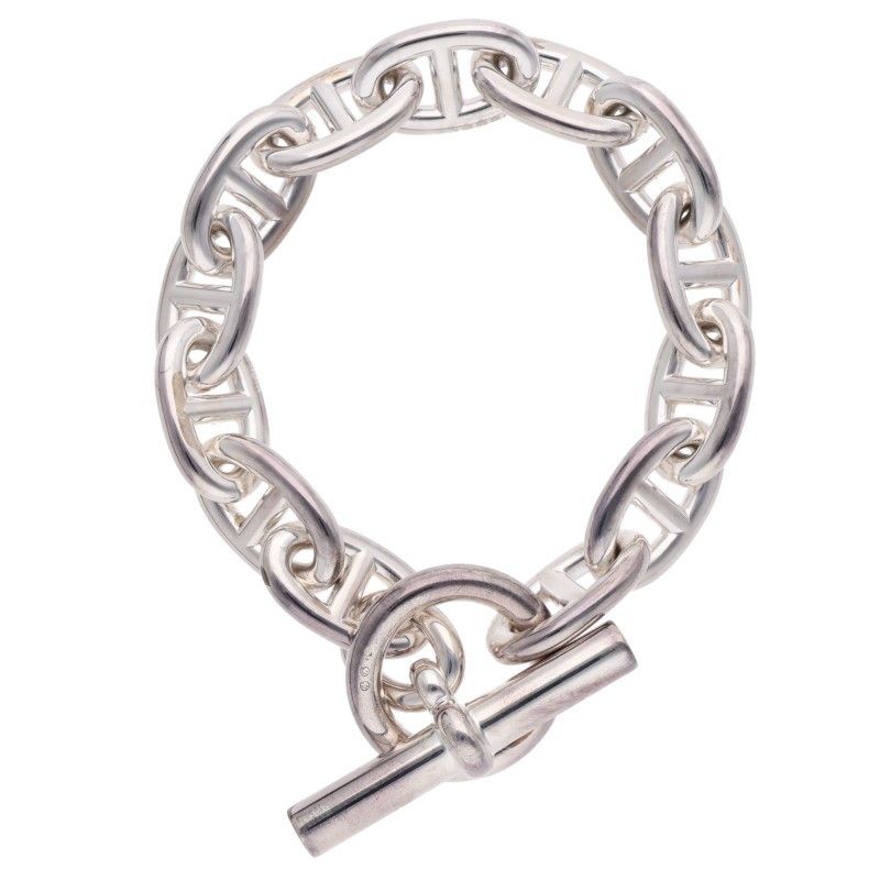 Hermes Chaine D'ancre TGM Silver Bracelet