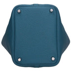 Hermes Picotin Lock PM Silver Taurillon Clemence Vert Bosphore Handbag PM — view 4