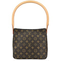 Louis Vuitton Looping MM Shoulder Bag Monogram Canvas Brown Gold