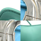 Celine Shoulder Bag Triomphe Claude Leather Light Blue Gold — view 7