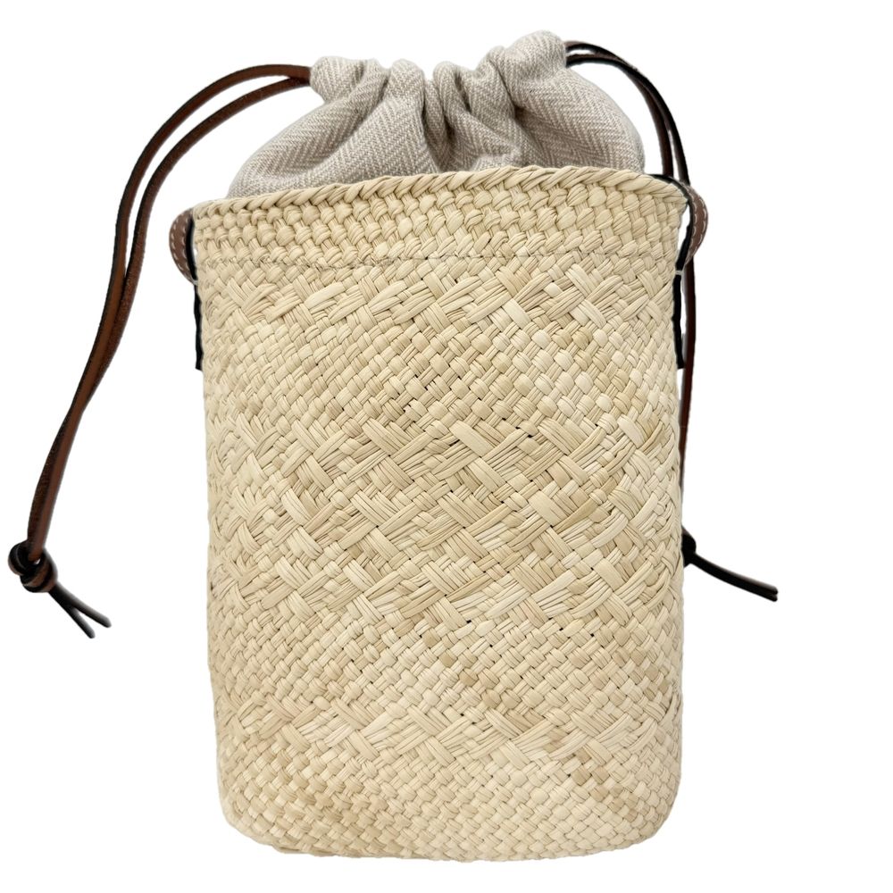 Loewe Shoulder Bag Anagram Square Pocket Basket Crossbody Raffia Beige — view 2
