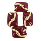 Chanel Brooch CC Logo Gripoix Color Stone Gold