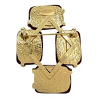 Chanel Brooch CC Logo Gripoix Color Stone Gold — view 2