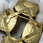Chanel Brooch CC Logo Gripoix Color Stone Gold — view 6