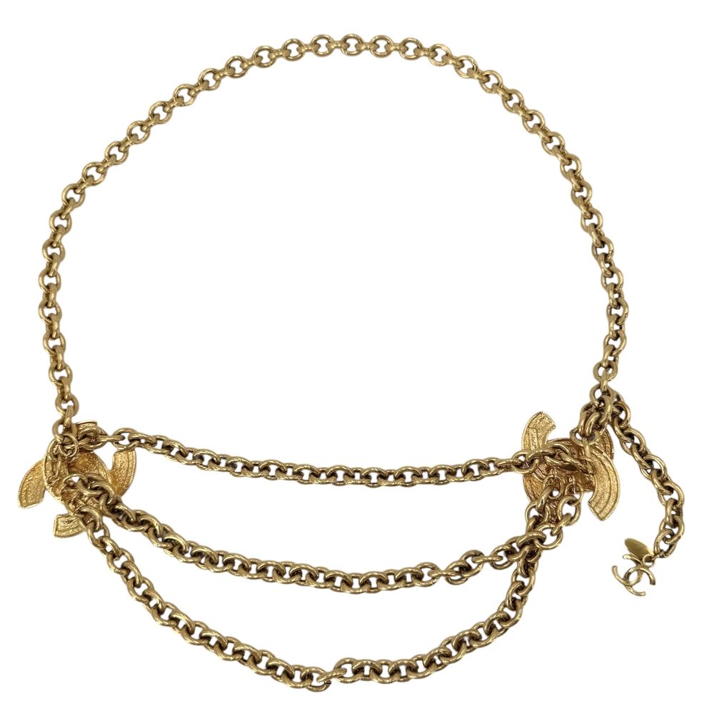 Chanel Belt Quilted Chain CC Logo Vintage Gold Plated — view 2
