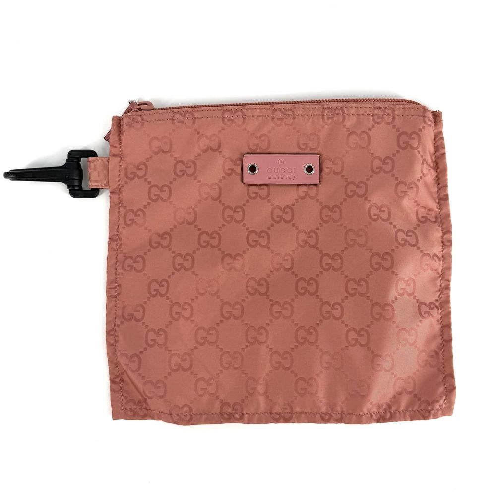 Gucci Tote Eco GG Pattern Shoulder Bag Nylon Pink Silver — view 8