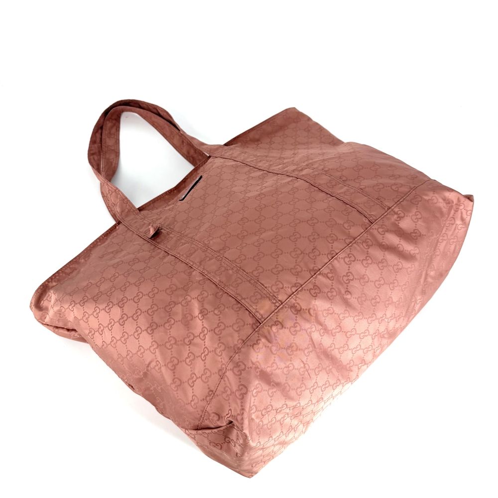 Gucci Tote Eco GG Pattern Shoulder Bag Nylon Pink Silver — view 3